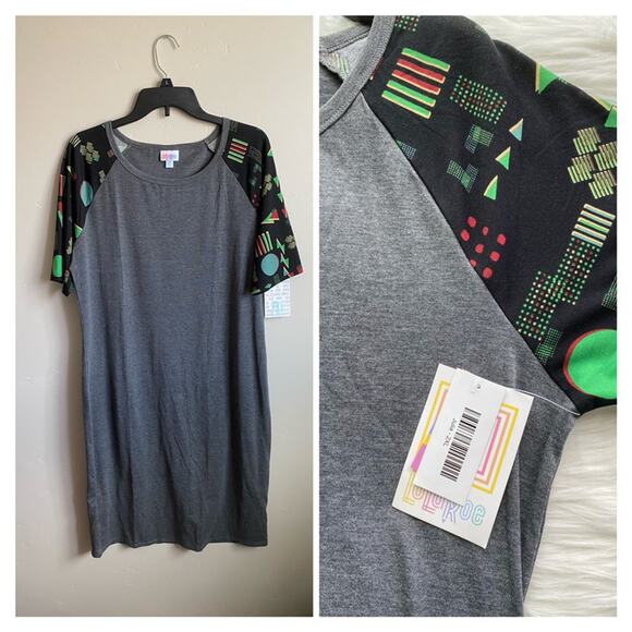 NWT Lularoe Gray Julia Raglan Pencil Dress- Size 2XL - Picture 2 of 9